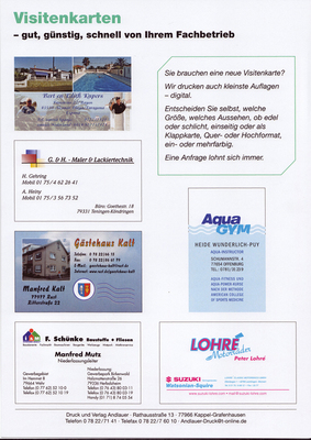 Andlauer Druck Visitenkarten